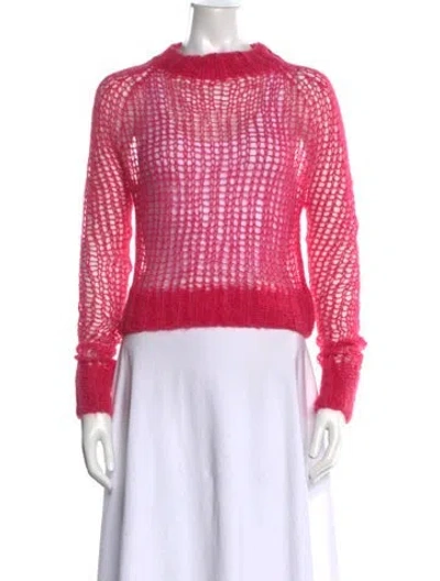 Pre-owned Celine Mohair Patterned Sweater In Pink