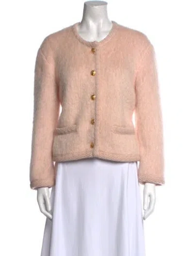 Pre-owned Celine Mohair Scoop Neck Sweater In Pink