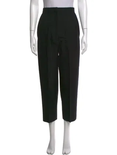 Pre-owned Celine Mohair Straight Leg Pants In Black