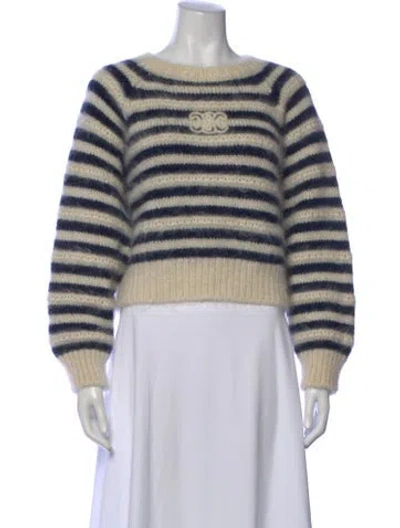 Pre-owned Celine Mohair Striped Sweater In Neutral