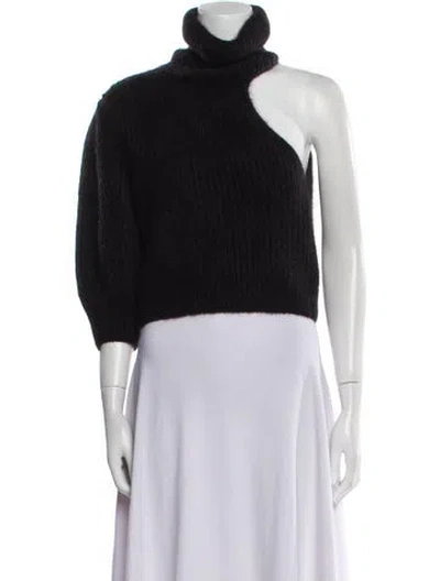 Pre-owned Celine Mohair Turtleneck Sweater In Black