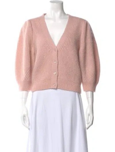 Pre-owned Celine Mohair V-neck Sweater In Pink