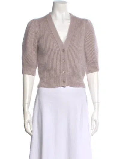 Pre-owned Celine Mohair V-neck Sweater In Purple
