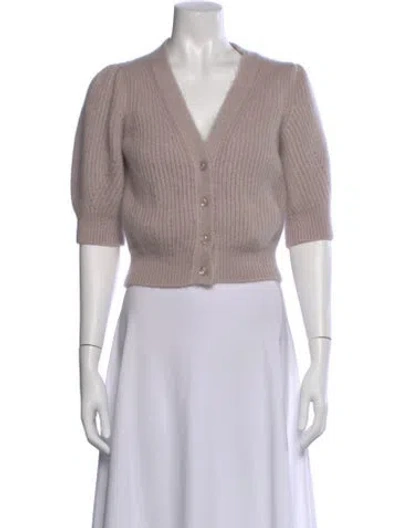 Pre-owned Celine Mohair V-neck Sweater In Purple