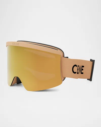CELINE MONOCHROME LOGO-PRINT SKI GOGGLES