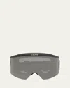 Celine Monochrome Logo-print Ski Goggles In Shiny Black Smoke Mirror