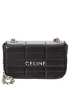 Celine Matelasse Monochrome Chain Shoulder Bag In Black