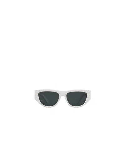 Celine Monochroms 06 Logo Sunglasses In White