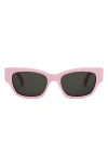 Celine Rectangle Acetate Sunglasses In Shiny Pink/smoke