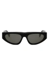 Celine Monochroms 55mm Geometric Sunglasses In Black