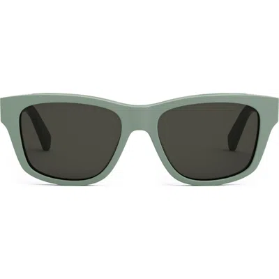 Celine Monochroms 55mm Square Sunglasses In Light Green/smoke