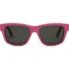 Celine Monochroms 55mm Square Sunglasses In Shiny Pink/smoke