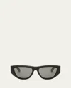 Celine Monochroms Cat Eye Sunglasses, 55mm In Shiny Black   Smoke