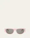 Celine Monochroms Acetate Cat-eye Sunglasses In Shiny Pink  Smoke
