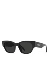 Celine Women's 54mm Rectangular Sunglasses In Black/gray Solid