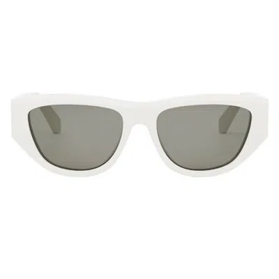 Celine Monochroms Smoke Cat Eye Ladies Sunglasses Cl40278u 25a 55 In ["white"]