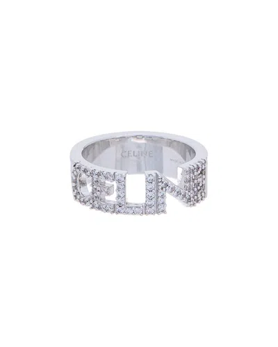 Celine Monochroms Strass Ring In Metallic