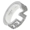 Celine Monochroms Strass Ring In Brass With Rhodium Finish And Crystals