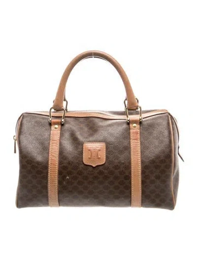 Pre-owned Celine Monogram Boston In Brown