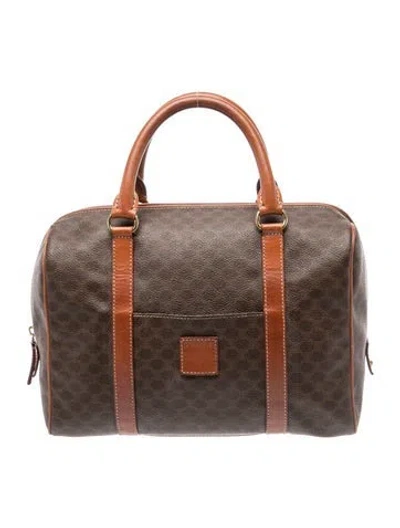 Pre-owned Celine Monogram Boston In Brown