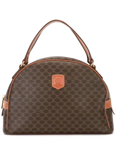 Pre-owned Celine Monogram Bowling Tote In Brown