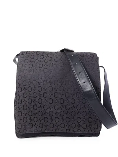 Pre-owned Celine Monogram Canvas Shoulder Bag In Black