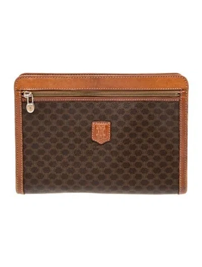 Pre-owned Celine Monogram Clutch In Brown