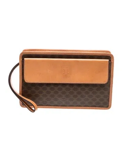Pre-owned Celine Monogram Clutch In Brown