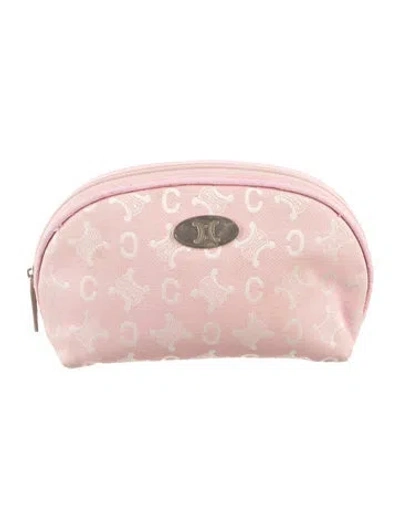 Pre-owned Celine Monogram Cosmetic Bag In Pink