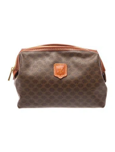 Pre-owned Celine Monogram Cosmetics Pouch In Brown