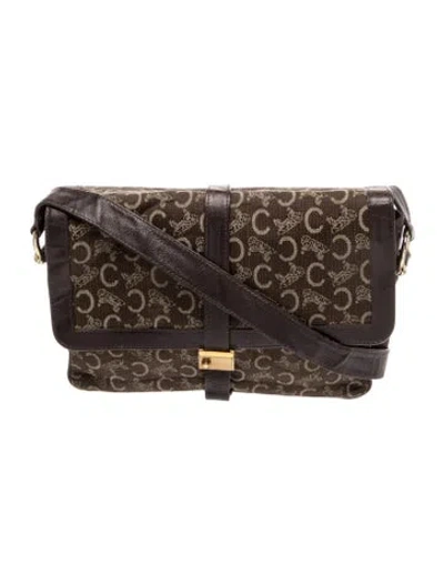 Pre-owned Celine Monogram Crossbody Bag Vintage In Brown