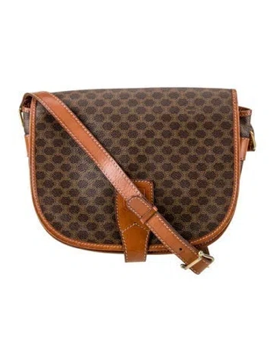 Pre-owned Celine Monogram Messenger Bag In Brown