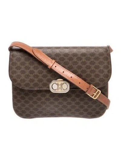 Pre-owned Celine Monogram Messenger Bag In Brown