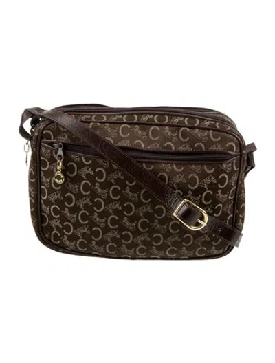 Pre-owned Celine Monogram Messenger Bag In Brown