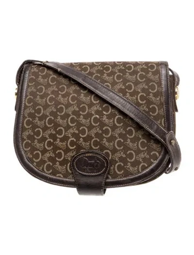 Pre-owned Celine Monogram Messenger Bag In Brown