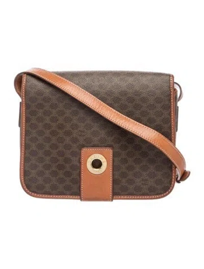 Pre-owned Celine Monogram Messenger Bag In Brown