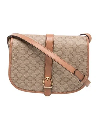 Pre-owned Celine Monogram Messenger Bag In Neutral