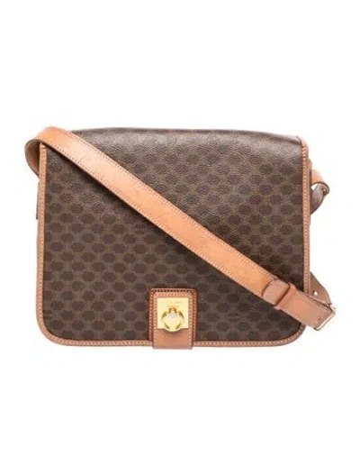 Pre-owned Celine Monogram Messenger Bag Vintage In Brown