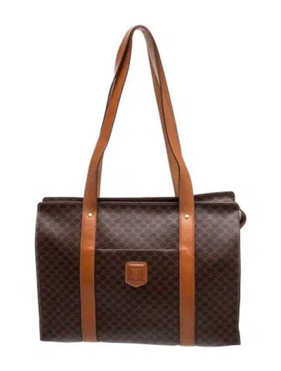 Pre-owned Celine Monogram Messenger Bag Vintage In Brown