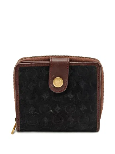 Pre-owned Celine Monogram-pattern Wallet In Black