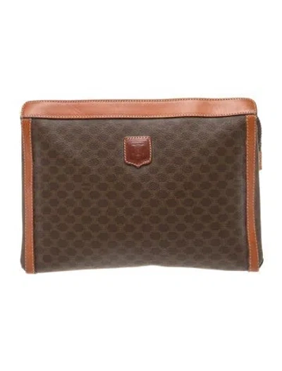 Pre-owned Celine Monogram Portfolio In Brown
