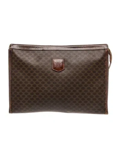 Pre-owned Celine Monogram Portfolio Vintage In Brown