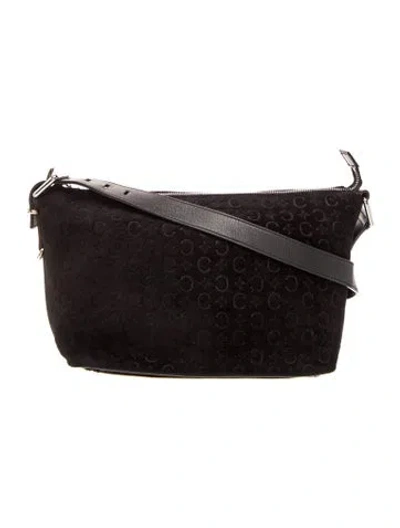 Pre-owned Celine Monogram Shoulder Bag In Black
