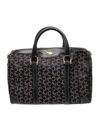 Pre-owned Celine Monogram Top Handle Bag In Blue