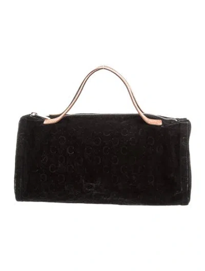 Pre-owned Celine Monogram Top Handle Bag Vintage In Black