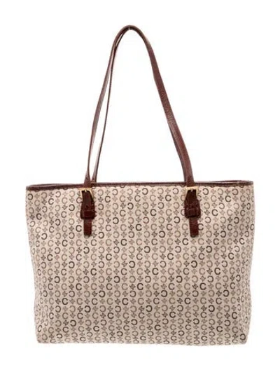 Pre-owned Celine Monogram Tote Vintage In Neutral