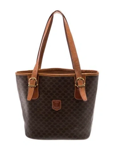 Pre-owned Celine Monogram Vintage Macadam Tote Bag In Brown