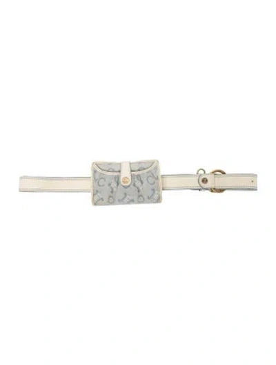 Pre-owned Celine Monogram Waist Belt Bag Mini In Silver