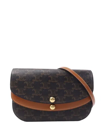 Pre-owned Celine Monogram-pattern Shoulder Bag In Brown