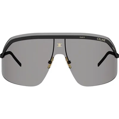 Celine Morning Shade Rimless Mask Sunglasses In Black